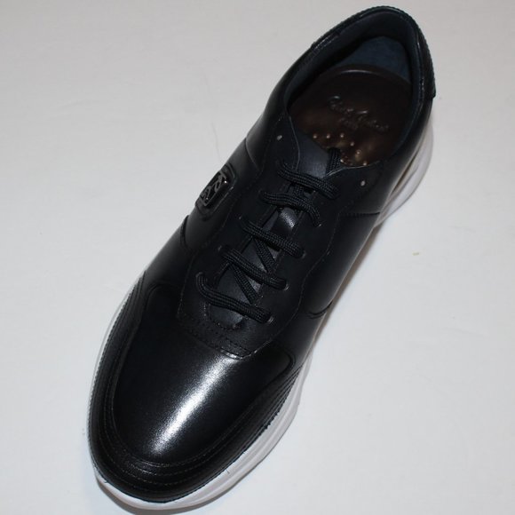 ROBERT GRAHAM BOCCACIO NAVY LEATHER SNEAKER US 8